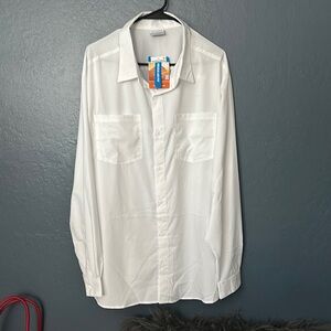 Columbia White Relaxed Fit Casual Shirt